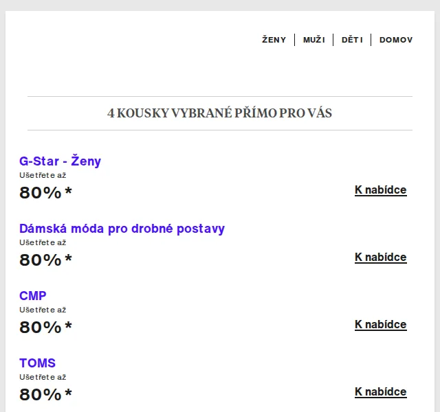 Lounge by Zalando: G-Star, CMP, TOMS až 80 % – červenec 2026 | Nuslet.cz