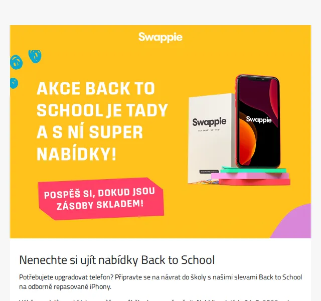 Swappie: Slevy Back to School na iPhony – červen 2026 | Nuslet.cz