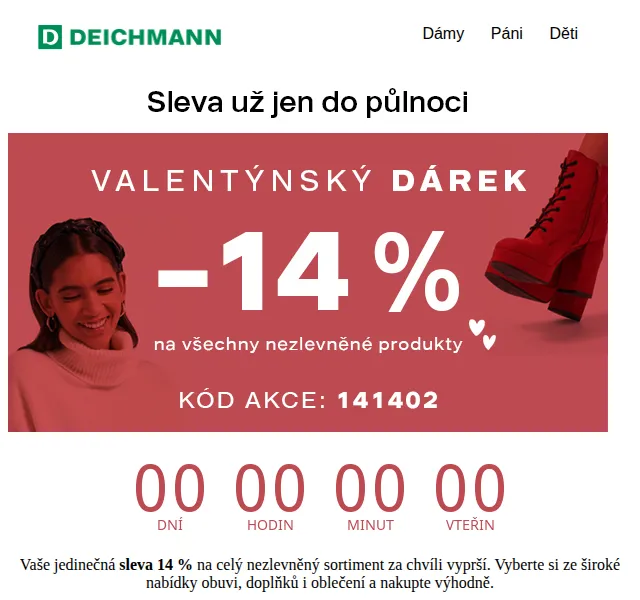 DEICHMANN: Sleva 14 % na celý sortiment – červenec 2026 | Nuslet.cz
