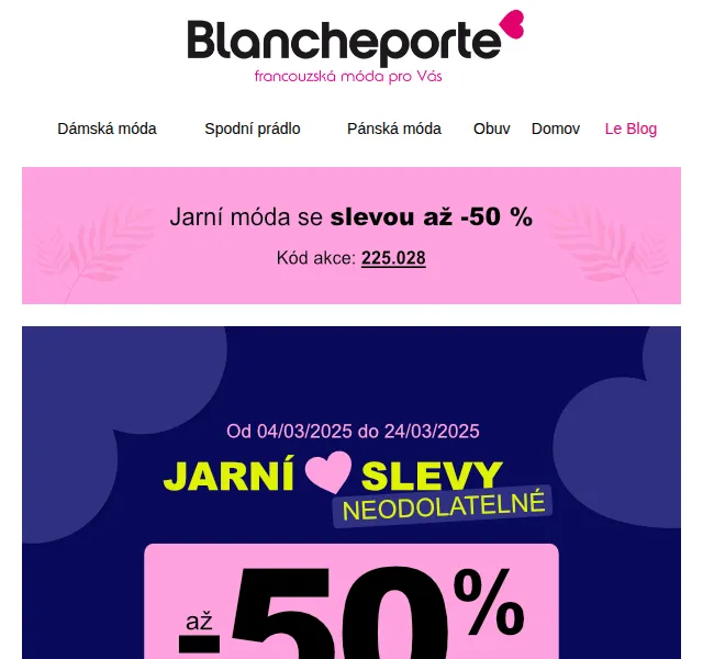 Blancheporte: Naskladněné zásoby ve slevách až -50 % – červen 2026 | Nuslet.cz