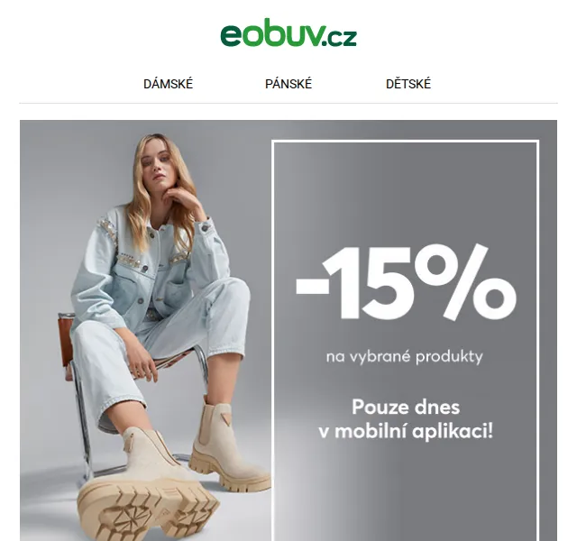 eobuv.cz: Sleva 15 % v aplikaci – červen 2026 | Nuslet.cz
