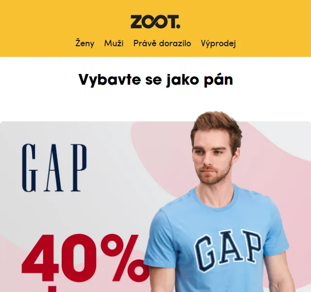 ZOOT: 40% sleva na GAP oblečení – červen 2026 | Nuslet.cz