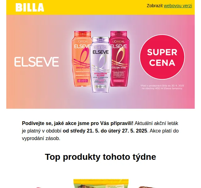 Billa: Mléko 12,90 Kč a vepřová plec 79,90 Kč – červen 2026 | Nuslet.cz
