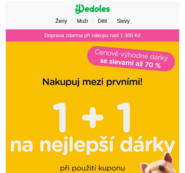 Dedoles: 1+1 a slevy až -70 % na ponožky – červenec 2026 | Nuslet.cz