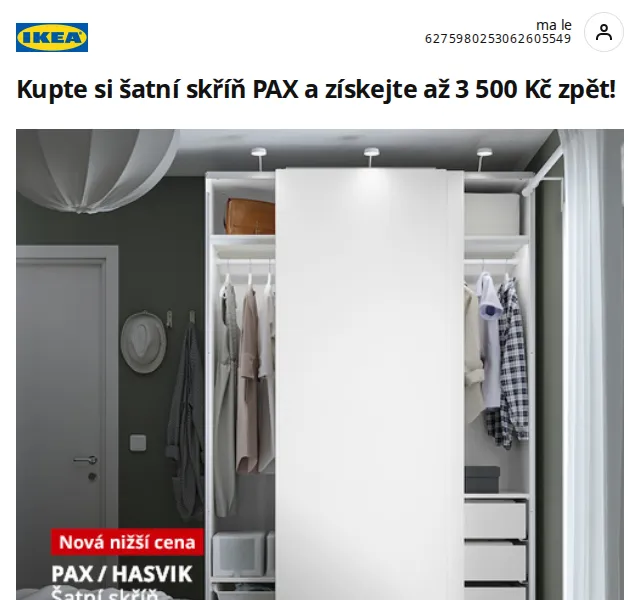 Ikea: Až 3 500 Kč zpět na skříň PAX – červenec 2026 | Nuslet.cz