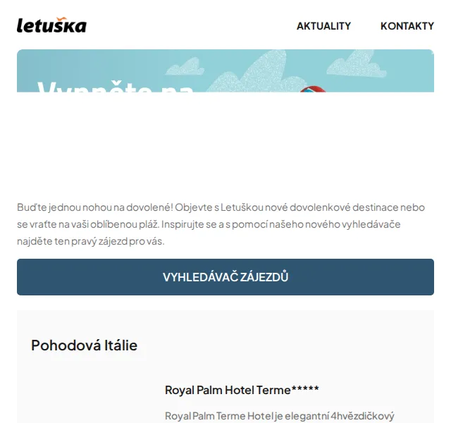 Letuška.cz: Zájezdy s termálním parkem u Itálie – červenec 2026 | Nuslet.cz