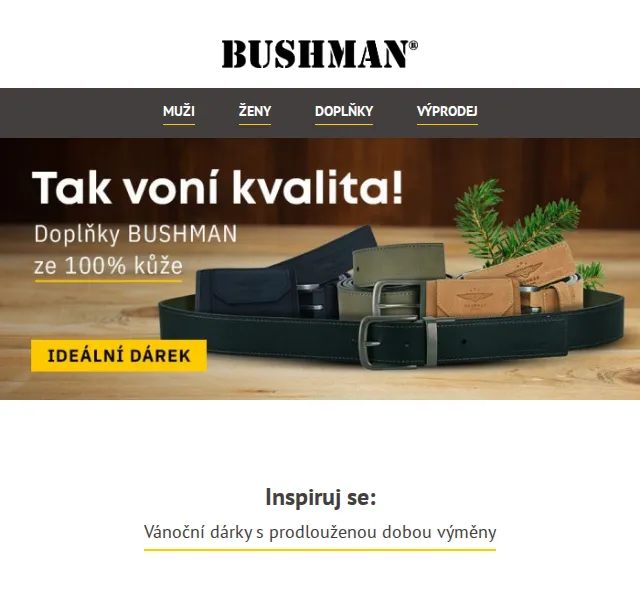 BUSHMAN: Vánoční dárky s prodlouženou dobou výměny – červen 2026 | Nuslet.cz