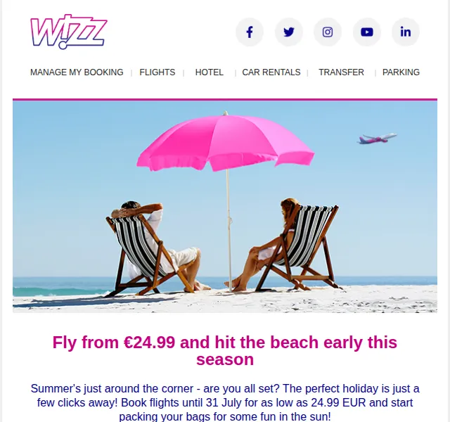 Wizz Air: letenky od 24.99 EUR – červen 2026 | Nuslet.cz
