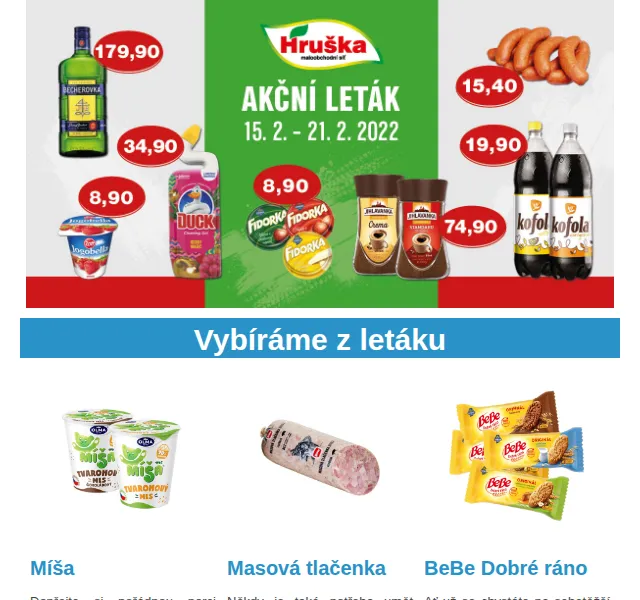 Váš HRUŠKA tým: Leták s Míšou, tlačenkou a rumem – červen 2026 | Nuslet.cz