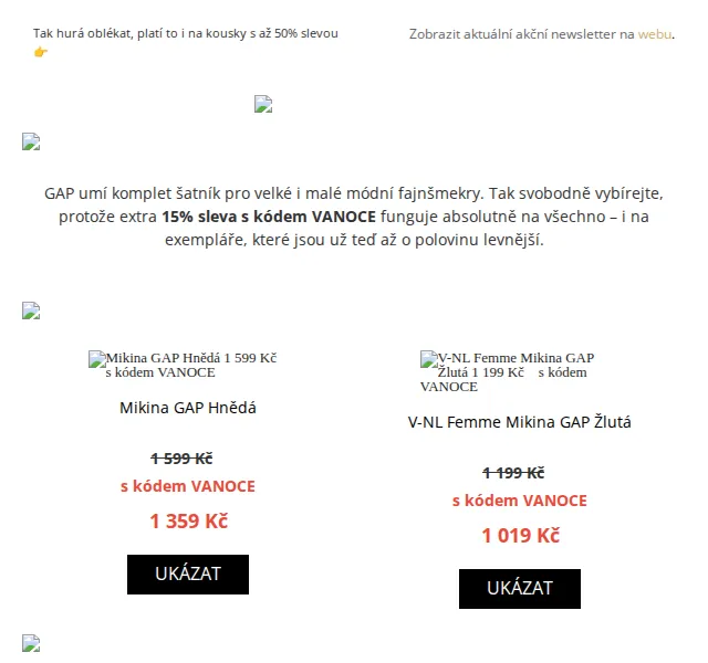 UrbanStore: GAP 15% extra sleva – červen 2026 | Nuslet.cz