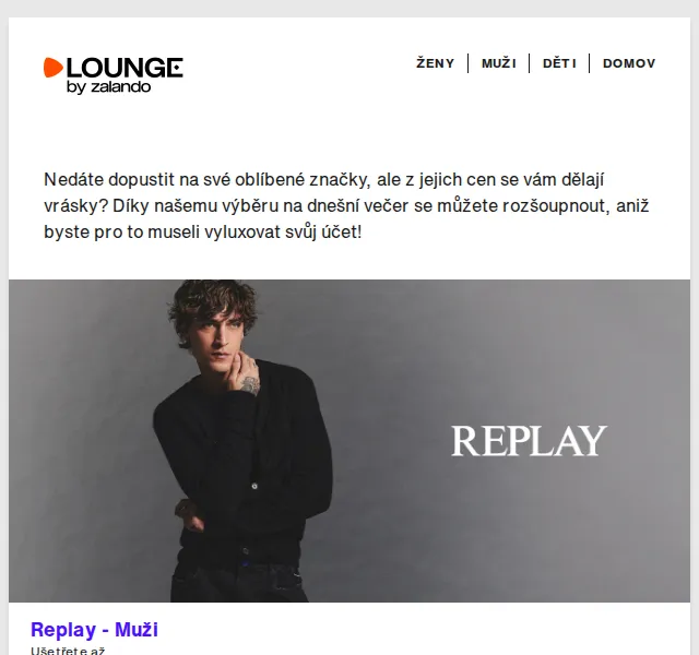 Lounge by Zalando: Replay sleva až 75 % – červenec 2026 | Nuslet.cz