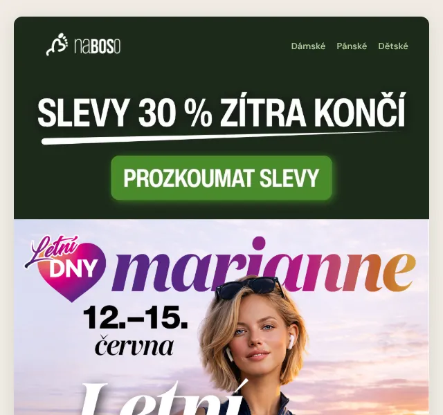 naBOSo: Groundies, RAYVE, Angles – sleva 30 % | červen 2026