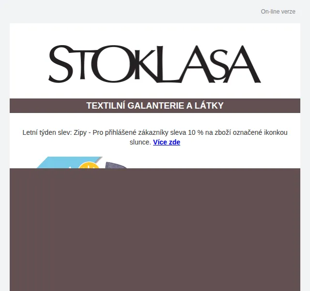 Stoklasa: Letní týdny slev na zipy – červenec 2026 | Nuslet.cz