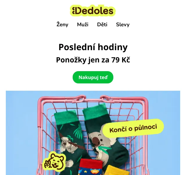 Dedoles: ponožky za 79 Kč – září 2026