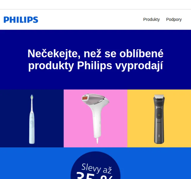 Philips: Slevy až 35 % + extra 10% kód – červen 2026 | Nuslet.cz