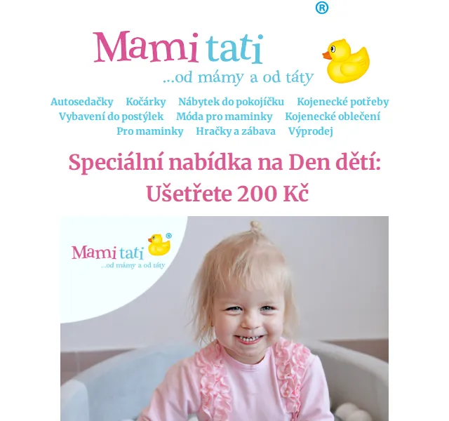 Mamitati.cz: 200 Kč sleva na Den dětí – červen 2026 | Nuslet.cz