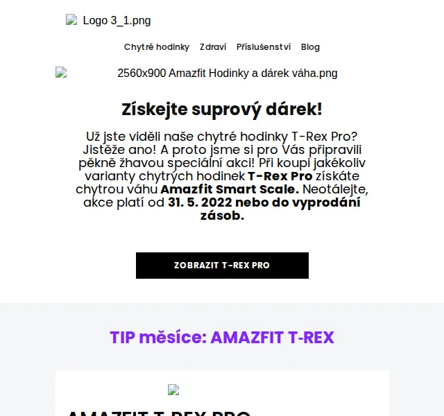 Amazfit: T-Rex Pro + Smart Scale ZDARMA – červen 2026 | Nuslet.cz