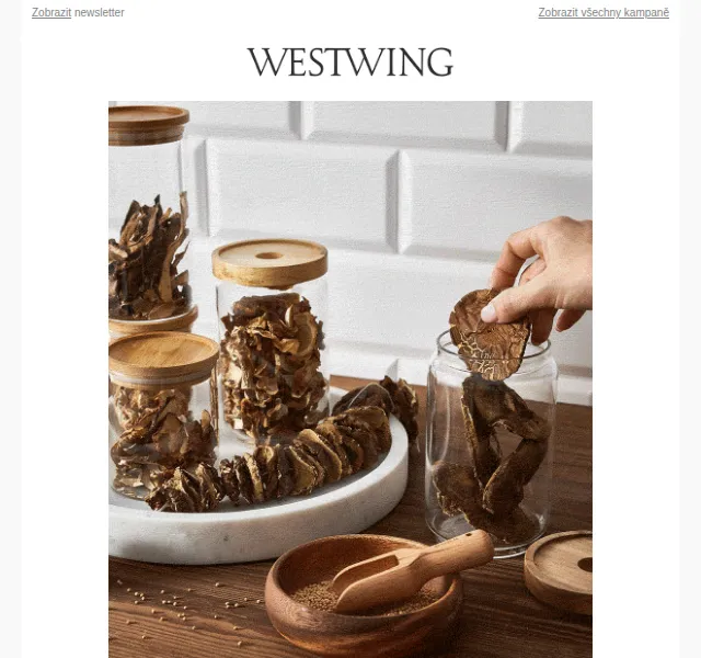 Westwing: Houbařská sezóna, šperky ANIA KRUK a nábytek do -65 % – červen 2026 | Nuslet.cz