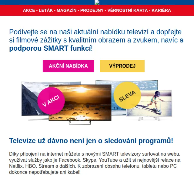 Electro World: TOP televizory v akci – červen 2026 | Nuslet.cz
