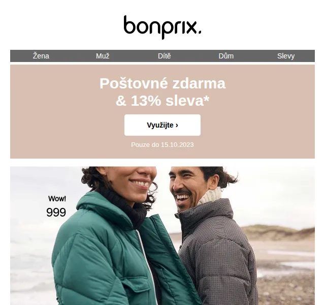 bonprix: Poštovné zdarma a 13% sleva – červenec 2026 | Nuslet.cz