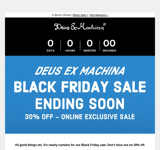Deus Ex Machina Europe: 30% sleva Black Friday – červen 2026 | Nuslet.cz