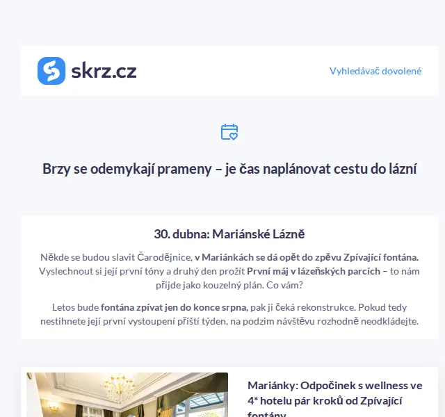 Vánoce na Skrz: Lázeňské pobyty od 1 790 Kč – červenec 2026 | Nuslet.cz