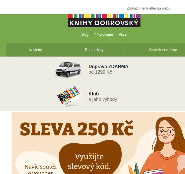 KnihyDobrovsky.cz: sleva až 250 Kč – listopad 2026 | Nuslet.cz