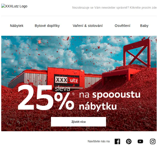 XXXLutz: 25% sleva na nábytek – červen 2026 | Nuslet.cz