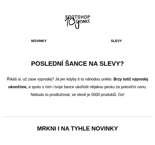 Footshop: Výprodej až 50 % – červen 2026 | Nuslet.cz