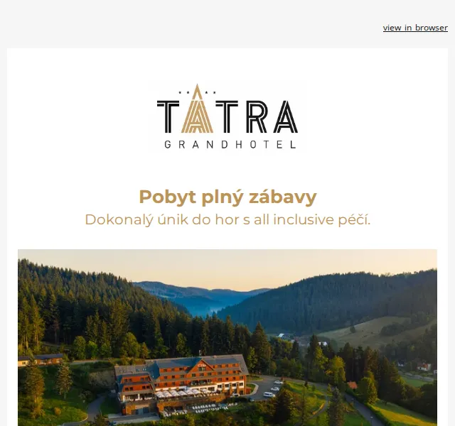 Grandhotel Tatra: All inclusive pobyt s wellness – květen 2026