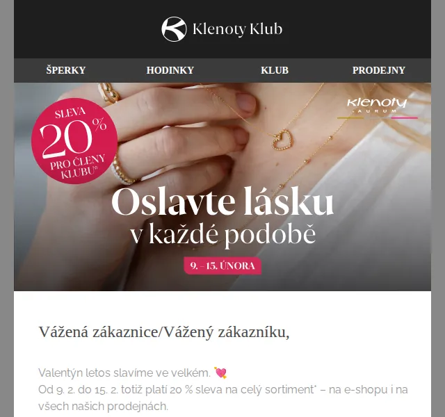 Klenoty Aurum: 20% sleva na vše – únor 2026 | Nuslet.cz
