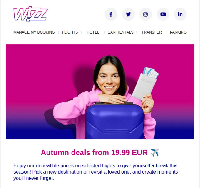 Wizz Air: Letenky od 19.99 EUR – říjen 2026 | Nuslet.cz