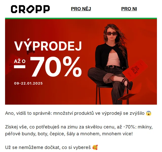 Cropp: Výprodej až -70 % – červen 2026 | Nuslet.cz