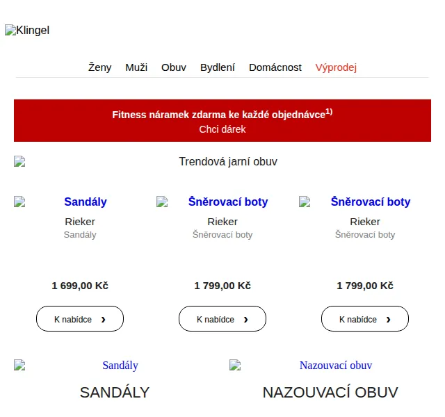 KLiNGEL: Rieker obuv za 1 699 Kč – červen 2026 | Nuslet.cz