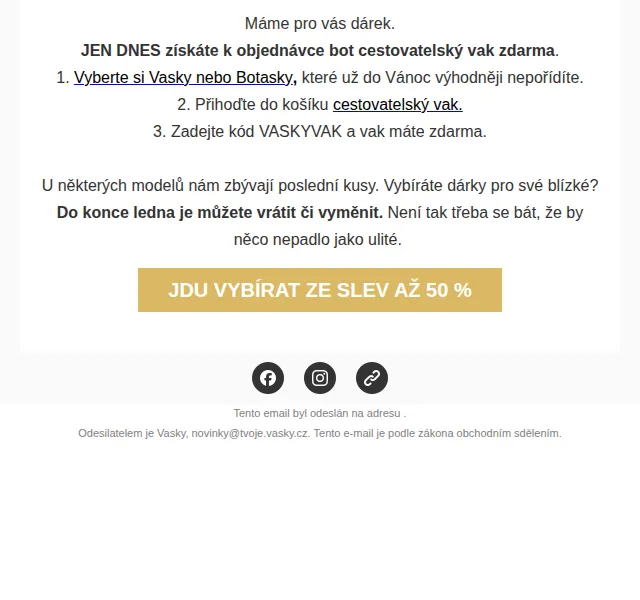 Vasky: Dárek zdarma cestovatelský vak – červenec 2026 | Nuslet.cz