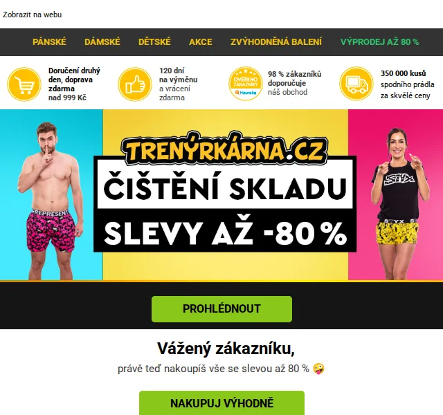 Lukáš z Trenýrkárna.cz: Výprodej až 80 % – červen 2026 | Nuslet.cz