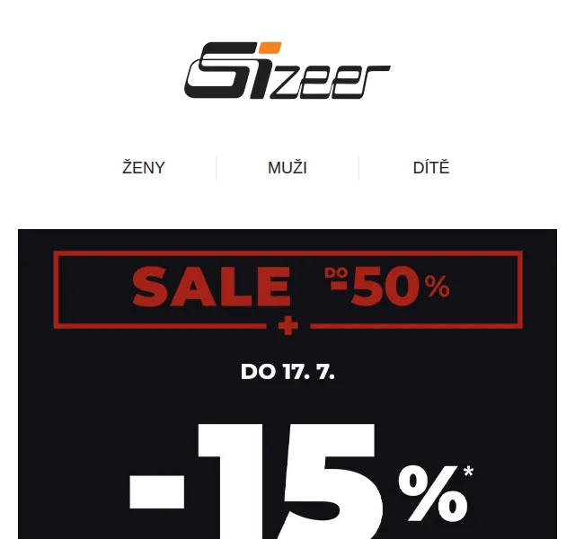 Sizeer: SALE + dodatečných -15 % – červen 2026 | Nuslet.cz