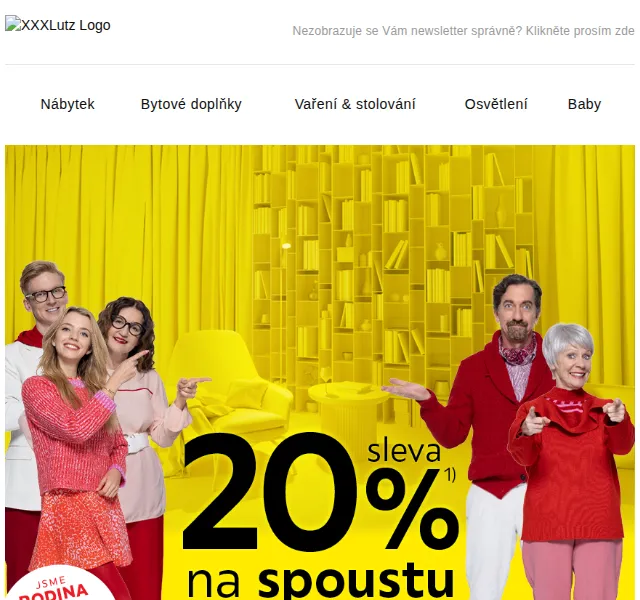 XXXLutz: Sleva 20 % na nábytek a doplňky – červenec 2022 | Nuslet.cz
