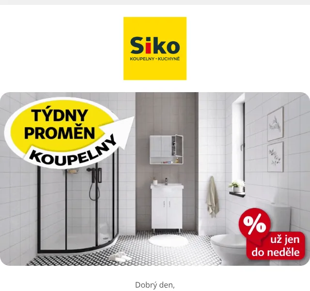 SIKO Koupelny: sleva až 20 % na koupelny – červen 2026