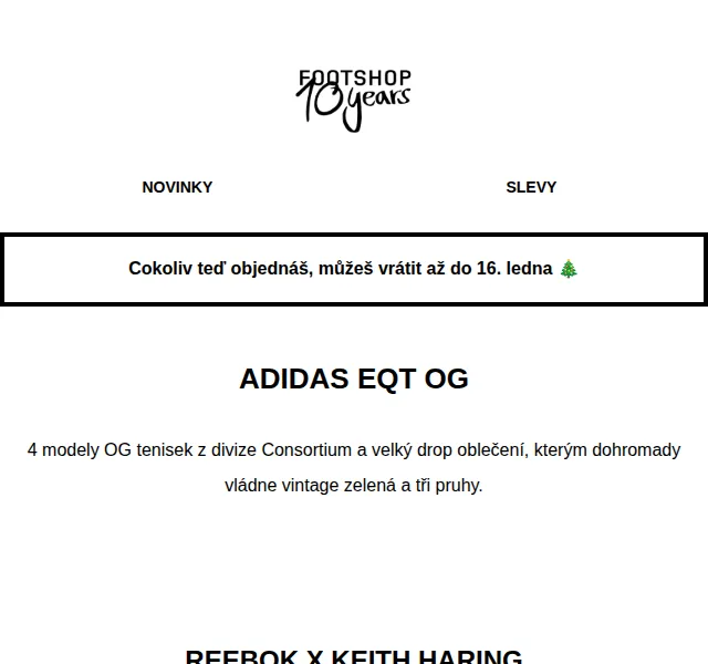 Footshop: adidas EQT OG a Reebok Keith Haring – červen 2026 | Nuslet.cz