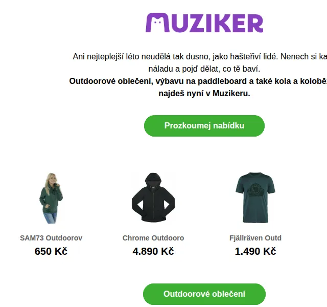 Muziker: letní výbava a outdoorové oblečení s Fjällräven či Aqua Marina – červen 2026 | Nuslet.cz