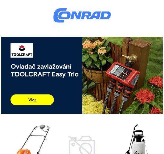 Conrad Electronic: Elektrická sekačka Flymo a DeWalt – červen 2026 | Nuslet.cz