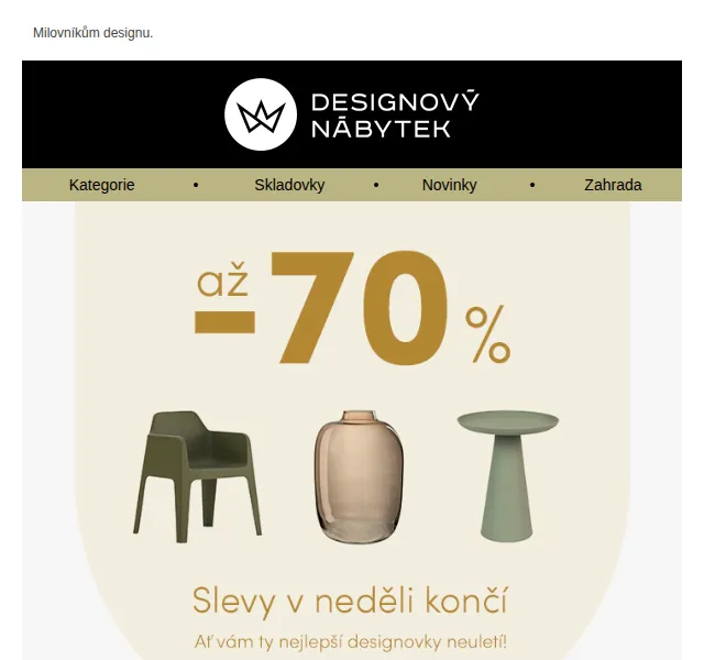 Designový Nábytek: slevy až 70 % – červen 2026 | Nuslet.cz