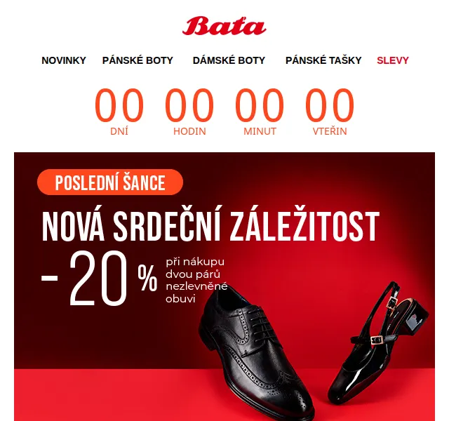 Baťa: Sleva 20 % při nákupu dvou párů – červen 2026 | Nuslet.cz