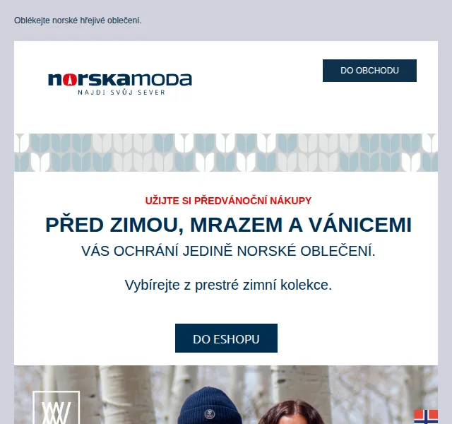 Norskamoda: Zimní kolekce s merinem a péřovými bundami – červen 2026 | Nuslet.cz