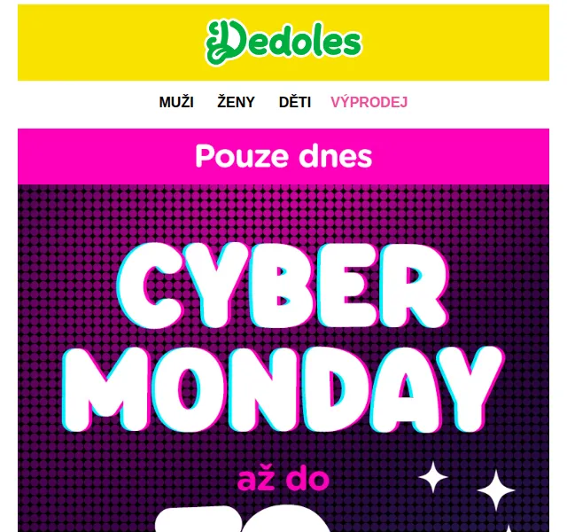Dedoles.cz: -30 % kupón na Cyber Monday – listopad 2023 | Nuslet.cz