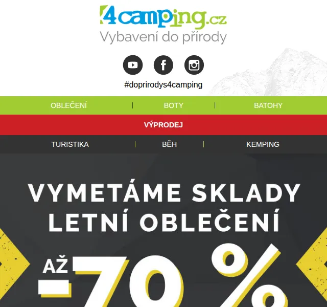 4camping: Výprodej letního oblečení – slevy až 70 % – červenec 2026 | Nuslet.cz