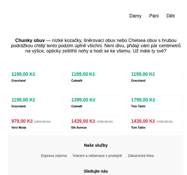 DEICHMANN: Chunky obuv od 979 Kč – červen 2026 | Nuslet.cz