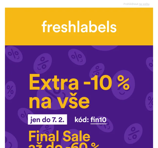 Freshlabels: Zimní slevy – extra 10 % – červen 2026 | Nuslet.cz