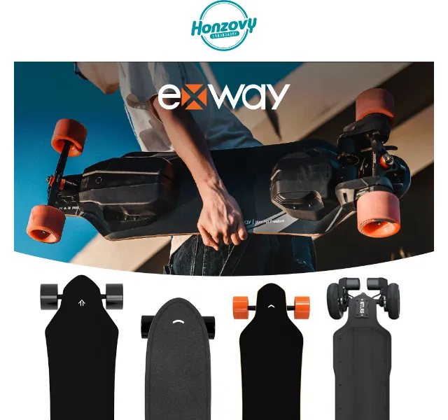 Honzovy Longboardy: Výprodej elektrických longboardů Exway – až 14 000 Kč sleva – červen 2026 | Nuslet.cz